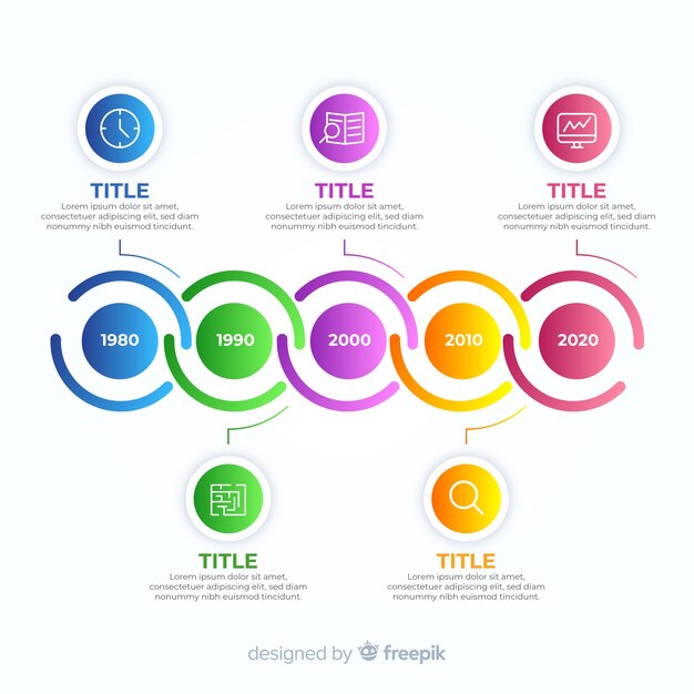 Gradient timeline professional infographic