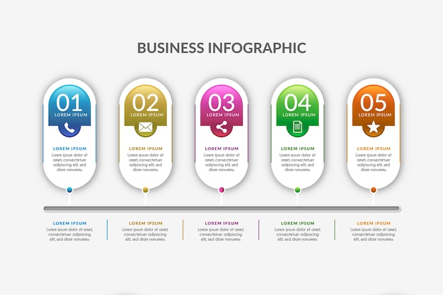 Gradient timeline template infographic