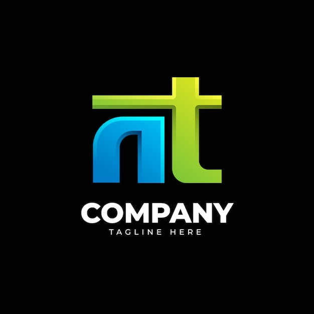 Gradient tn or nt logo template