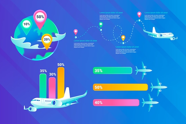 Gradient travel agency infographic template