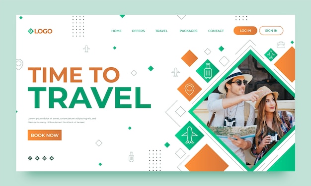 Gradient travel agency template design