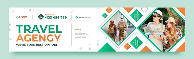 Gradient travel agency template design