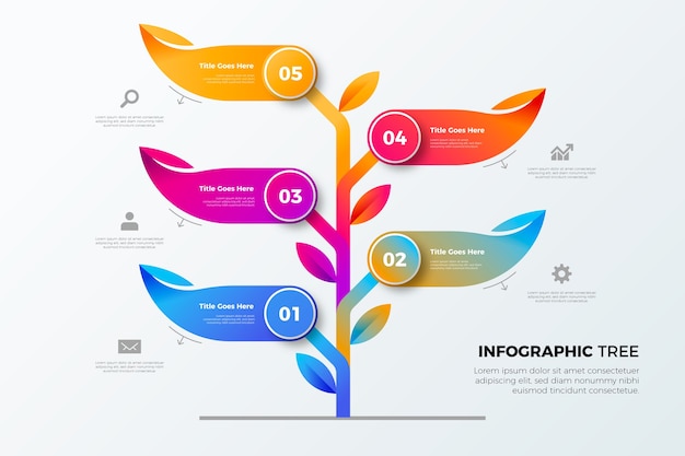 Free vector gradient tree infographic design