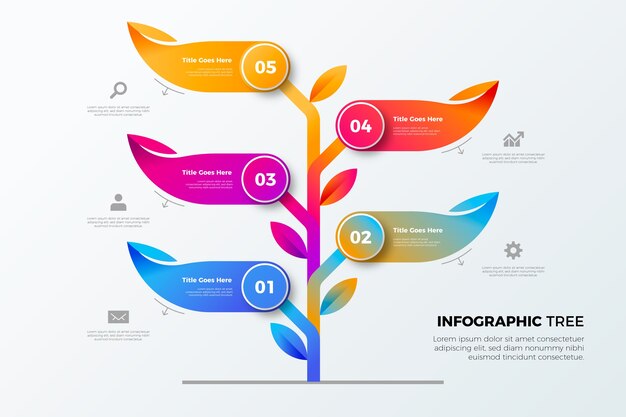 Gradient tree infographic design