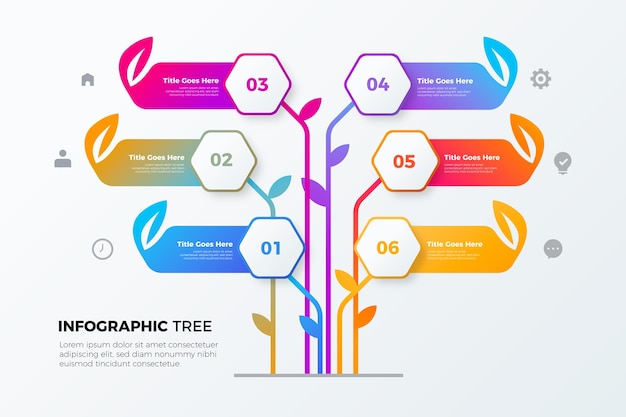 Gradient tree infographic design