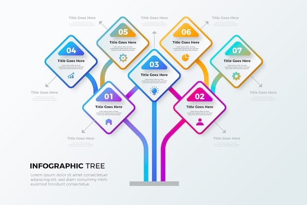 Gradient tree infographic design