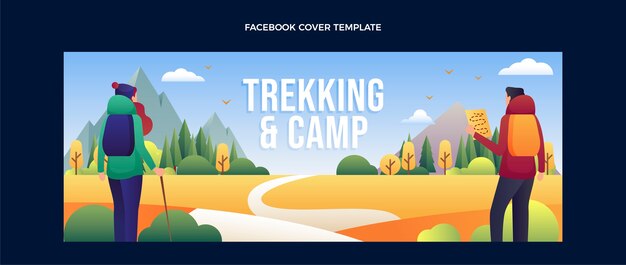 Gradient trekking facebook cover