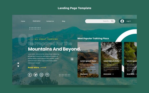 Gradient trekking landing page