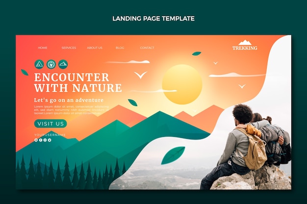 Gradient trekking landing page