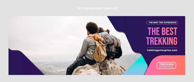 Gradient trekking twitter header template