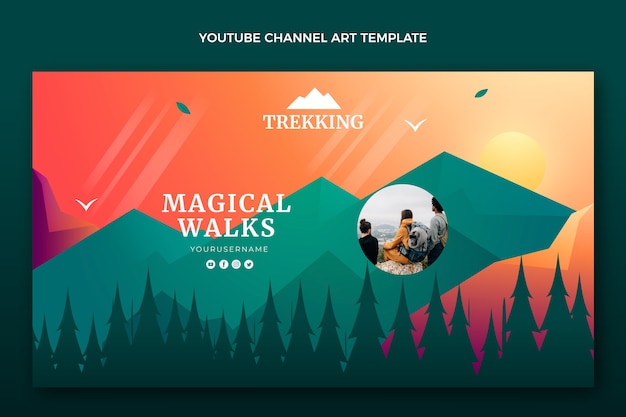 Gradient trekking youtube channel art