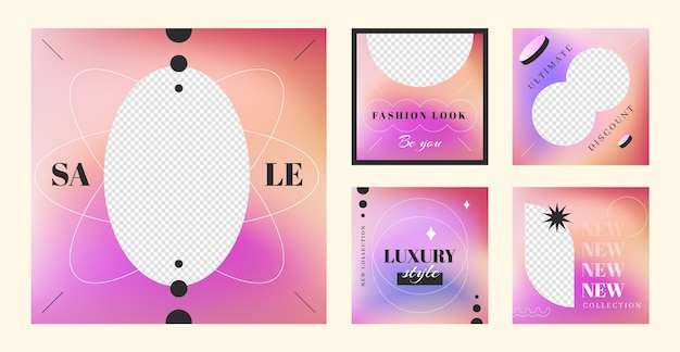 Free Vector gradient trendy instagram posts