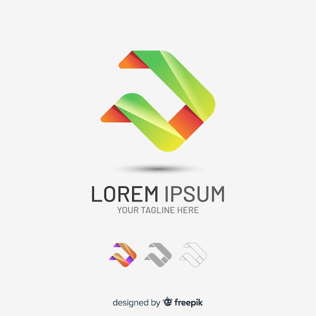 Gradient tridimensional abstract company logo