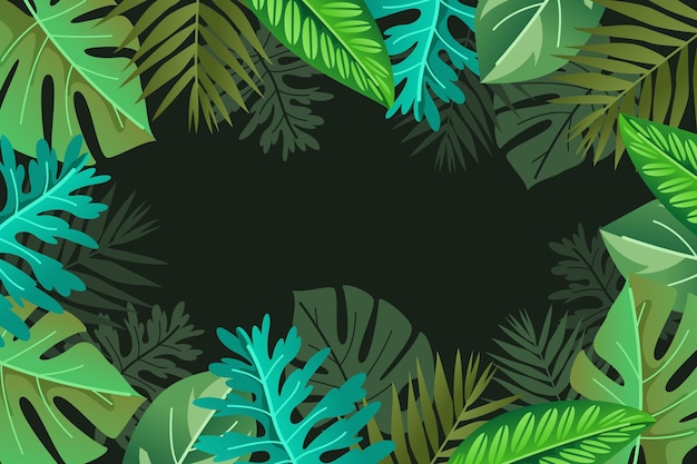 Gradient tropical leaves background