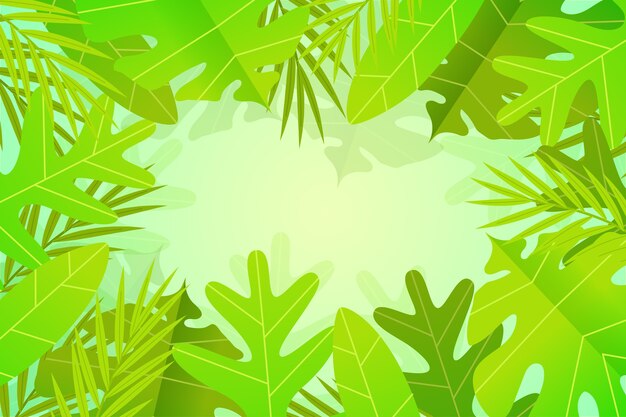 Gradient tropical leaves background