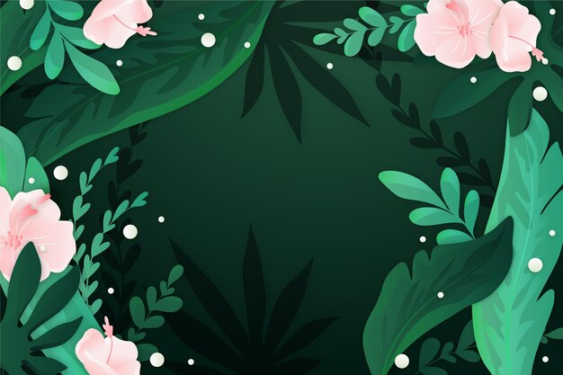 Gradient tropical leaves background