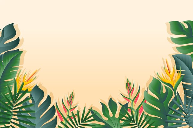 Gradient tropical leaves background