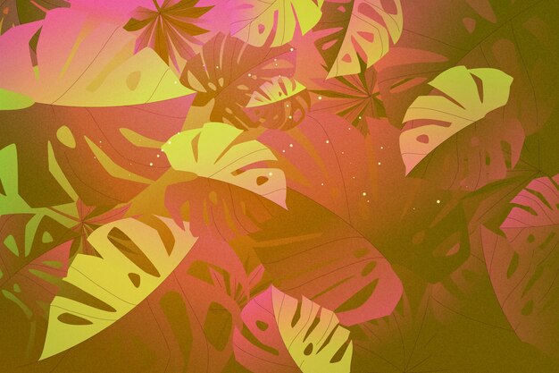 Gradient tropical leaves background