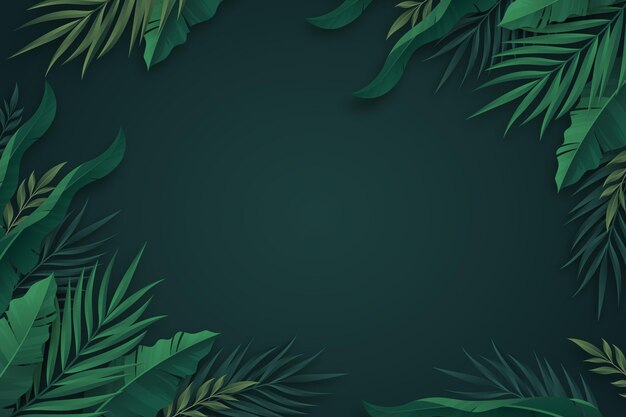 Gradient tropical leaves background