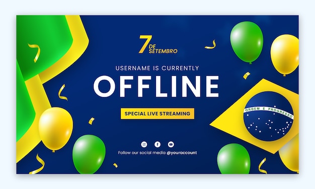 Gradient twitch background for sete de setembro celebration