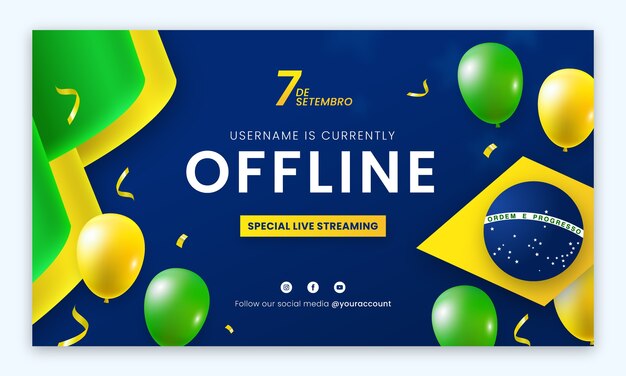 Gradient twitch background for sete de setembro celebration