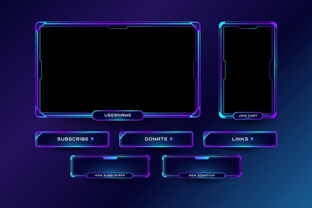 Gradient twitch panels collection