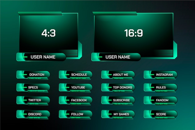 Gradient twitch panels set