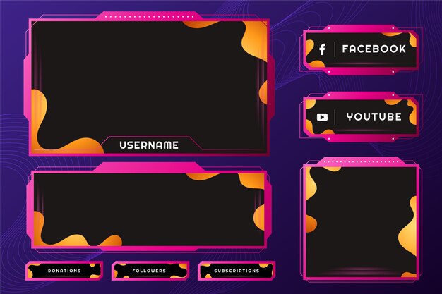 Gradient twitch platform panels