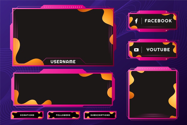 Gradient twitch platform panels