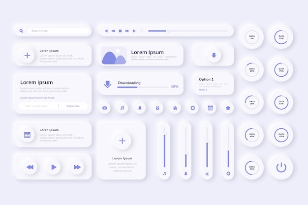 Free Vector gradient ui/ux elements collection