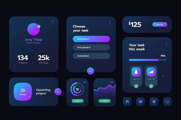 Gradient ui/ux elements