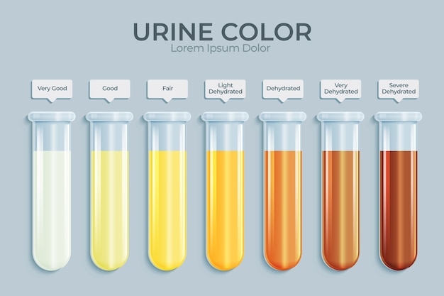 Gradient urine color infographic