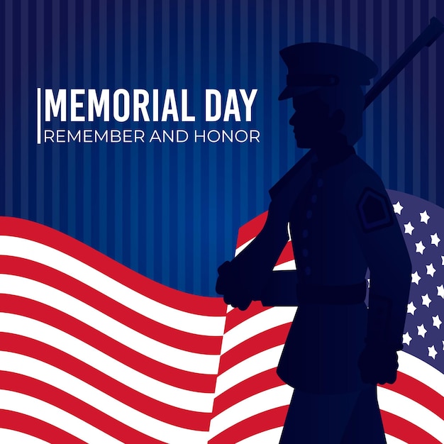 Free vector gradient usa memorial day illustration