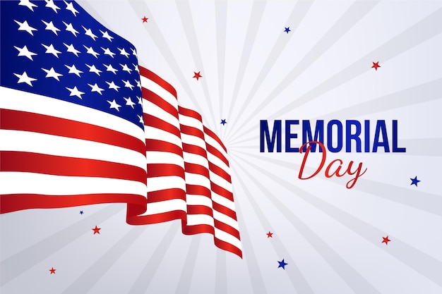 Free vector gradient usa memorial day illustration