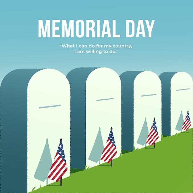 Free Vector gradient usa memorial day illustration