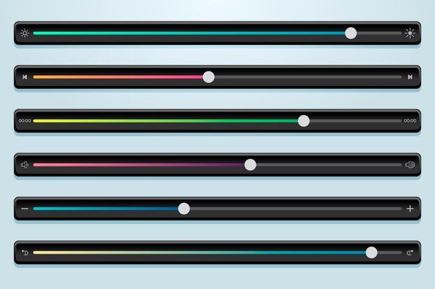 Gradient user interface sliders collection