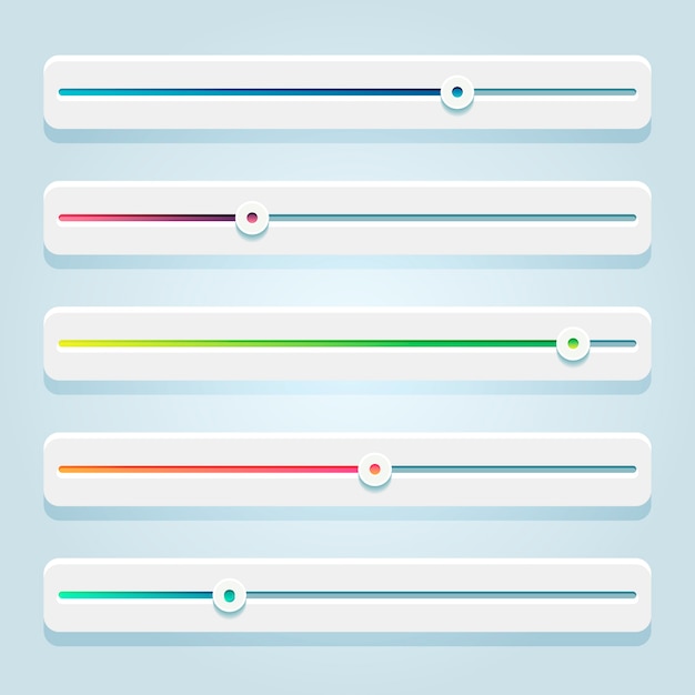 Gradient user interface sliders collection