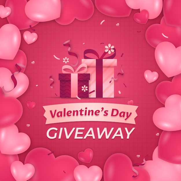 Gradient valentine's day giveaway illustration