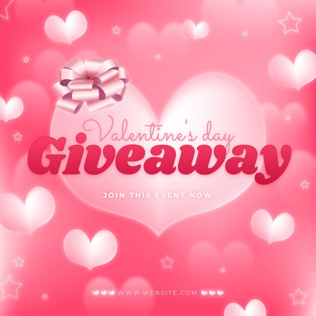 Gradient valentine's day giveaway illustration