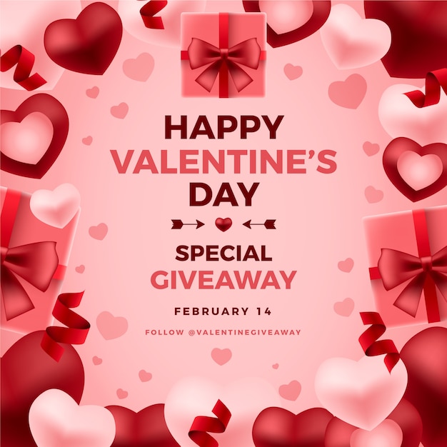 Gradient valentine's day giveaway illustration