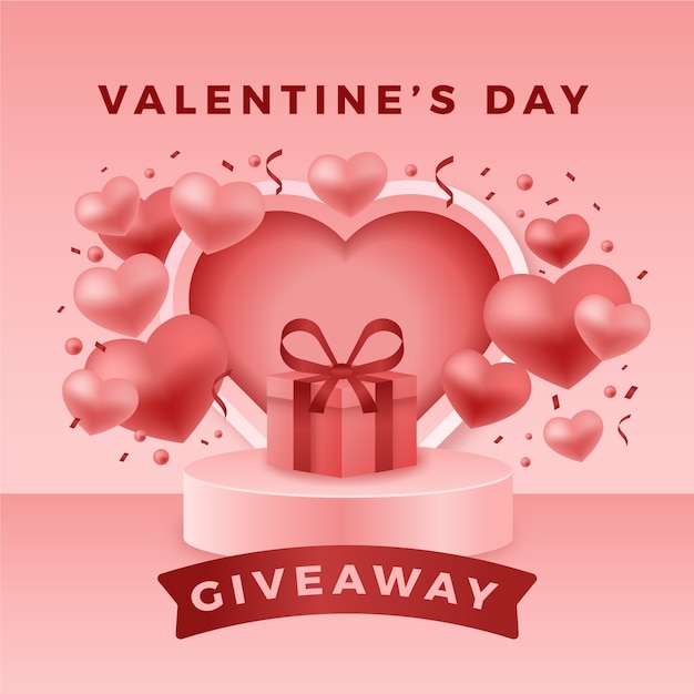 Gradient valentine's day giveaway illustration