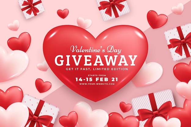 Gradient valentine's day giveaway illustration