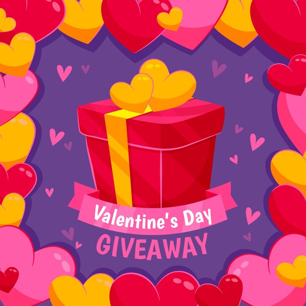 Gradient valentine's day giveaway illustration