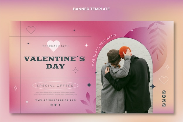 Free Vector gradient valentine's day horizontal banner