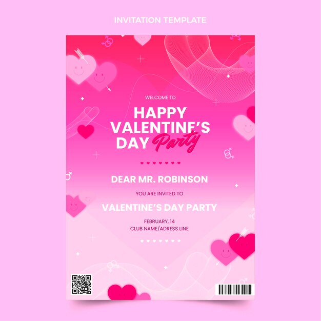 Gradient valentine's day invitation template