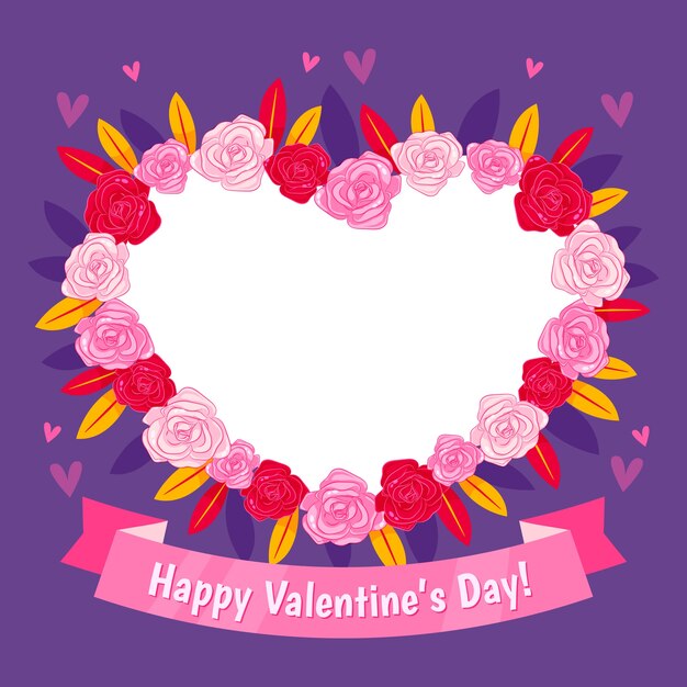 Gradient valentine's day photo frame template