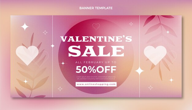 Gradient valentine's day sale horizontal banner