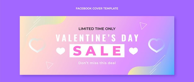 Gradient valentine's day social media cover template