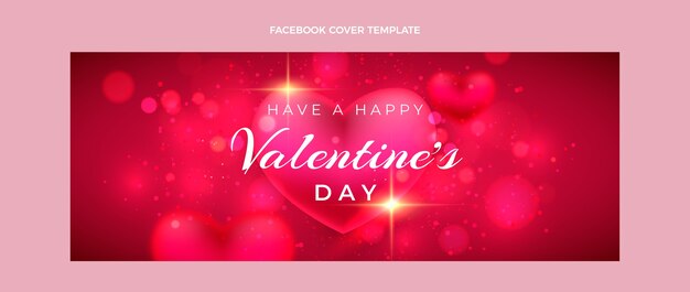 Gradient valentine's day social media cover template