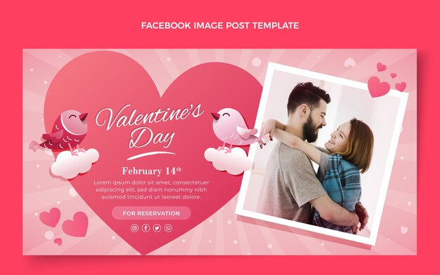 Gradient valentine's day social media post template